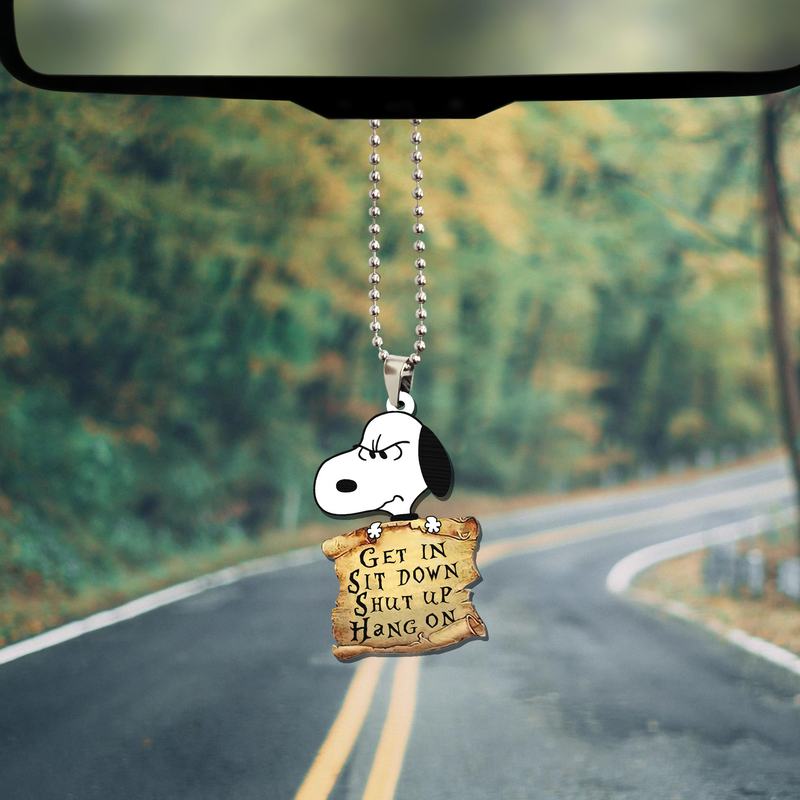 Get In Sit Down Shut Up Hold On Snoopy Funny Car Ornament Custom Car Accessories Decorations Nearkii