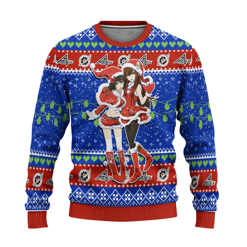 Steins Gate Anime Ugly Christmas Sweater Custom Xmas Gift Nearkii