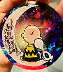 Snoopy Charlie Love You To The Moon Galaxy Mica Circle Ornament Perfect Gift For Holiday Nearkii