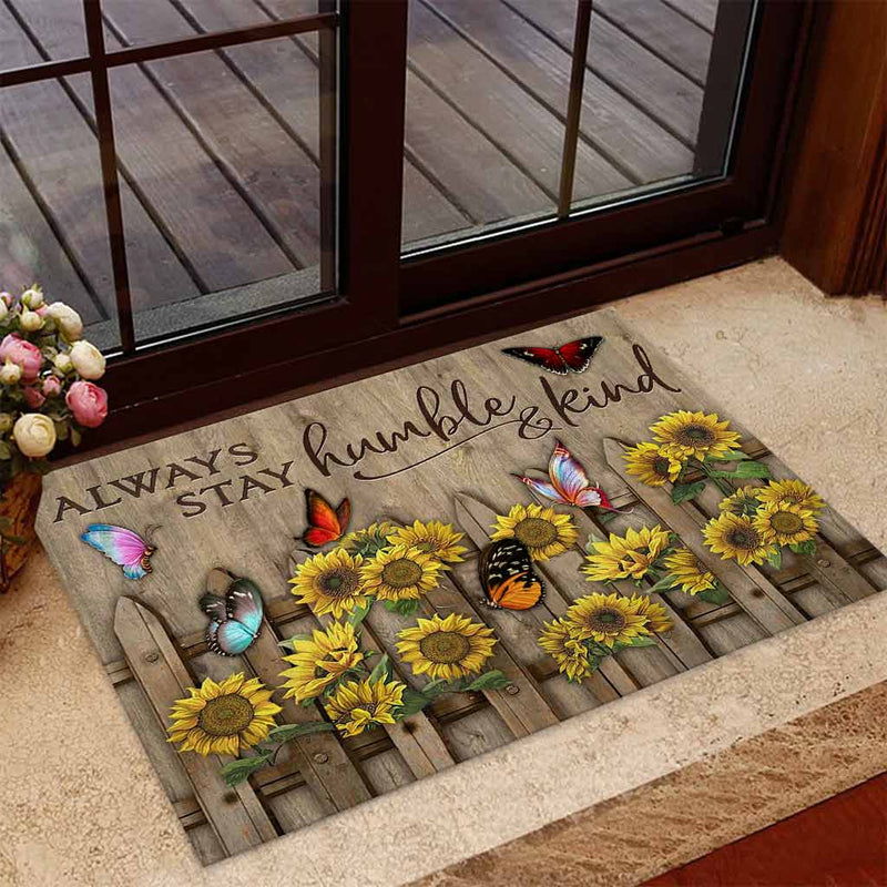 Always Stay Humble And Kind Sunflower Doormat Home Decor Nearkii
