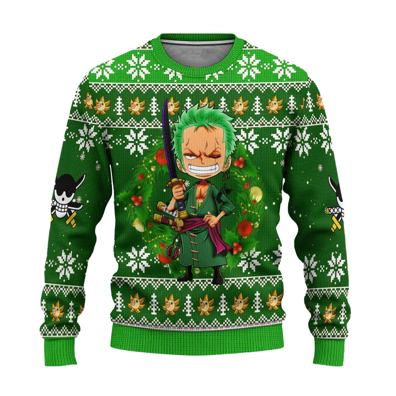 Roronoa Zoro One Piece Anime Ugly Christmas Sweater Xmas Gift Nearkii