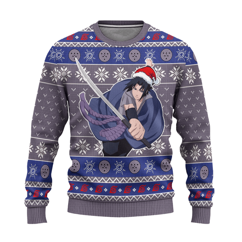 Sasuke Rinnegan Ugly Christmas Sweater Naruto Anime Xmas Gift Nearkii