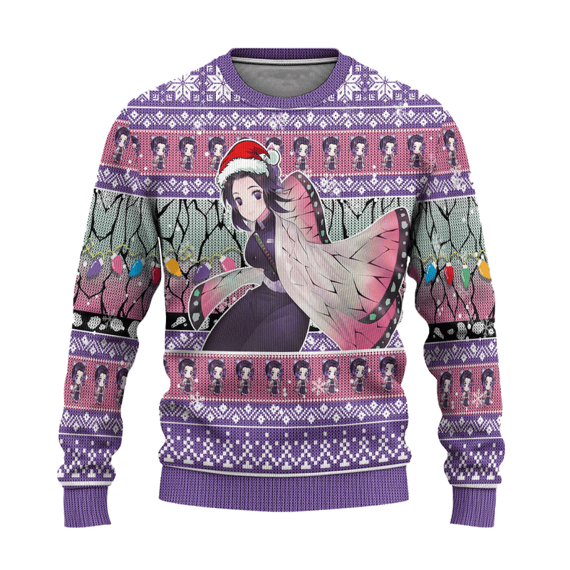 Demon Slayer Shinobu Kochou Anime Ugly Christmas Sweater Xmas Gift Nearkii