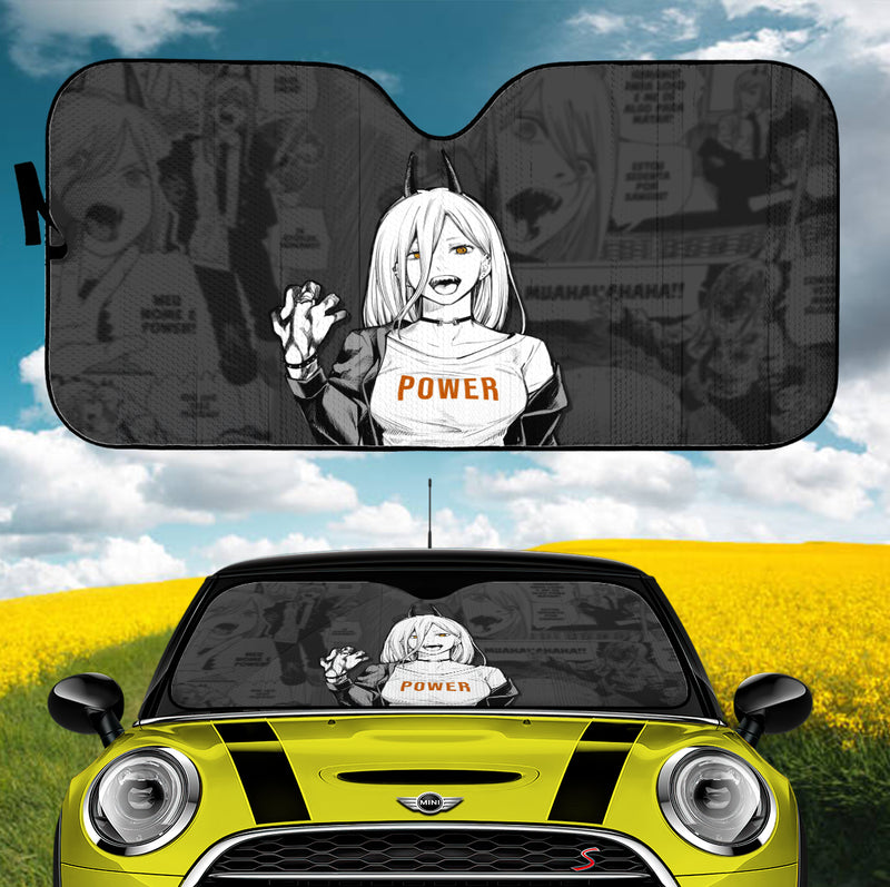 Chainsaw Man Anime Power Car Auto Sunshades Nearkii