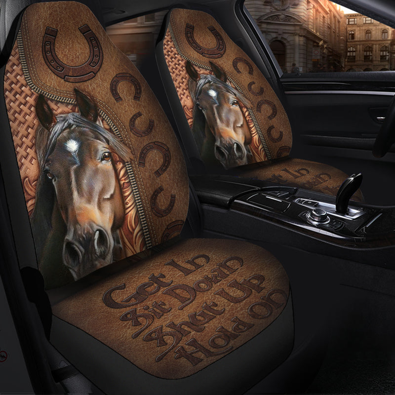 Fashion Get In Sit Down Shut Up Hold On Horse Premium Custom Car Seat Covers Decor Protectors Nearkii