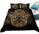 Mandala Black Golden Pattern Bedding Set Nearkii