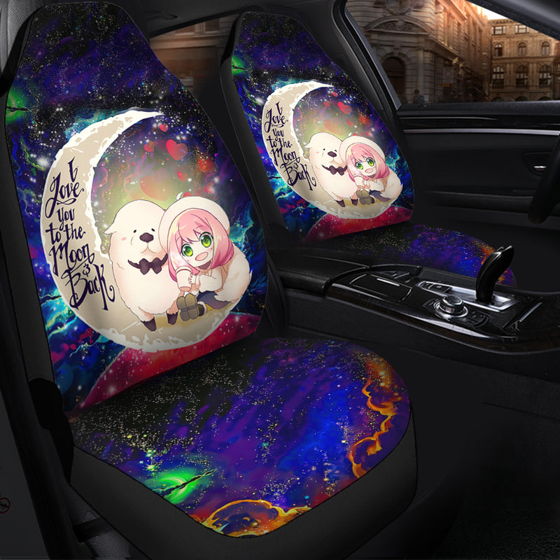 Anya Spy X Family Dog Love You To The Moon Galaxy Premium Custom Car Seat Covers Decor Protectors Nearkii
