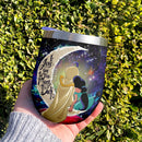 Aladin Couple Love You To Moon And Back Premium Wine Tumbler Nearkii