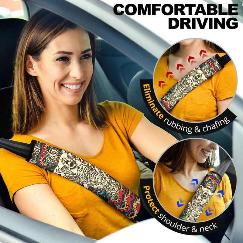 Elephant Mandala Car Seat Belt Cover Custom Car Accessories Nearkii