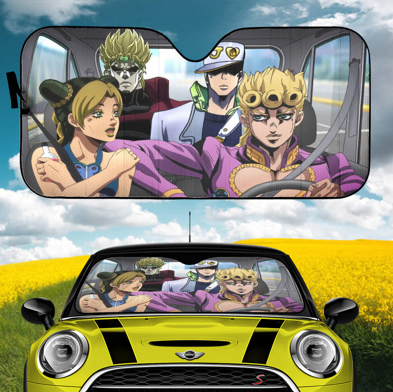 JoJo's Bizarre Adventure Giorno Jolyne Jotaro And Dio Car Auto Sunshades Nearkii