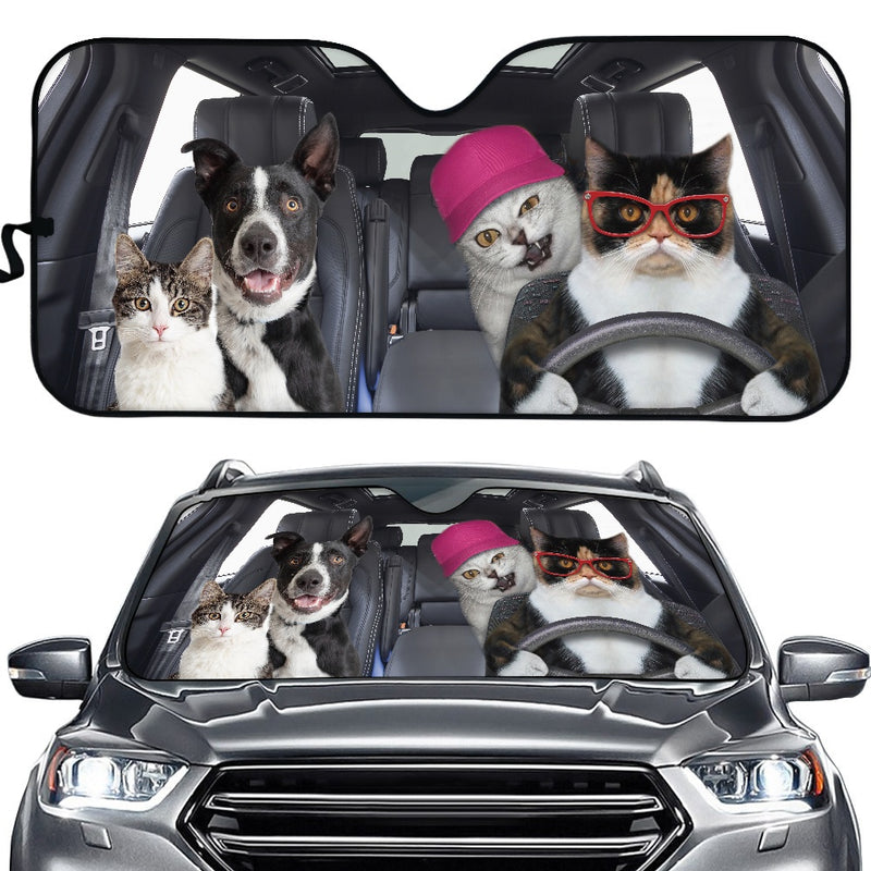 Funny Pets Driving Car Auto Sunshades Nearkii