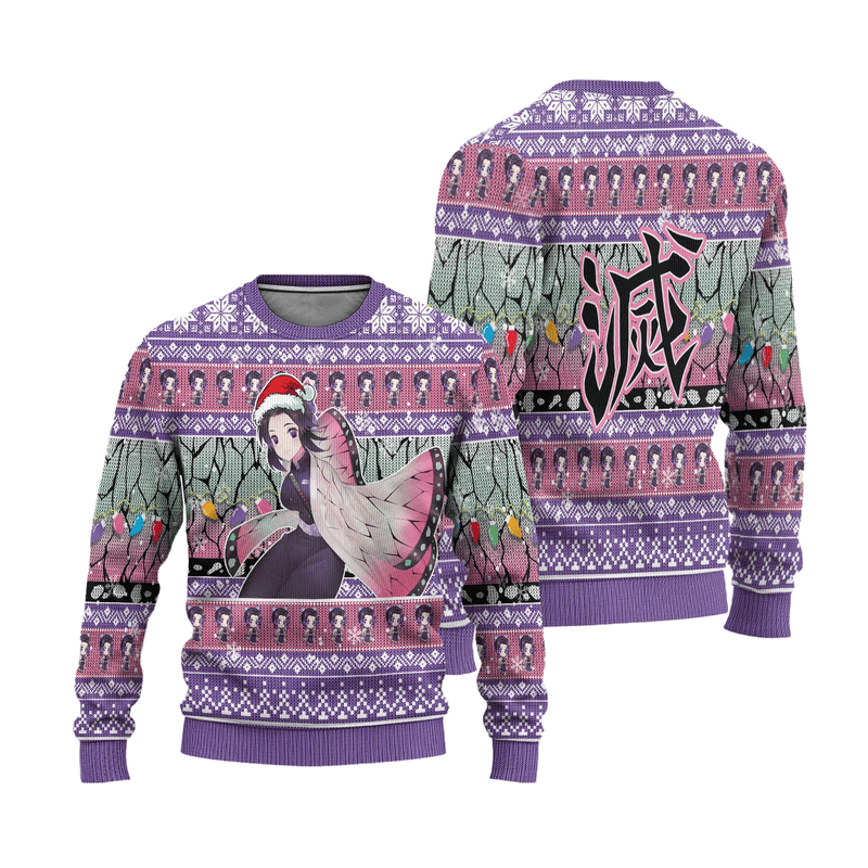 Demon Slayer Shinobu Kochou Anime Ugly Christmas Sweater Xmas Gift Nearkii