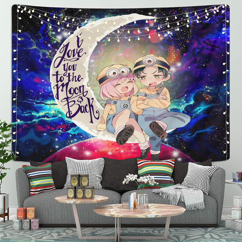 Anya X Damian Anime Couple Love You To The Moon Galaxy Tapestry Room Decor Nearkii