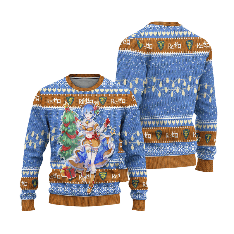 Rem Anime Ugly Christmas Sweater Custom Re Zero Xmas Gift Nearkii