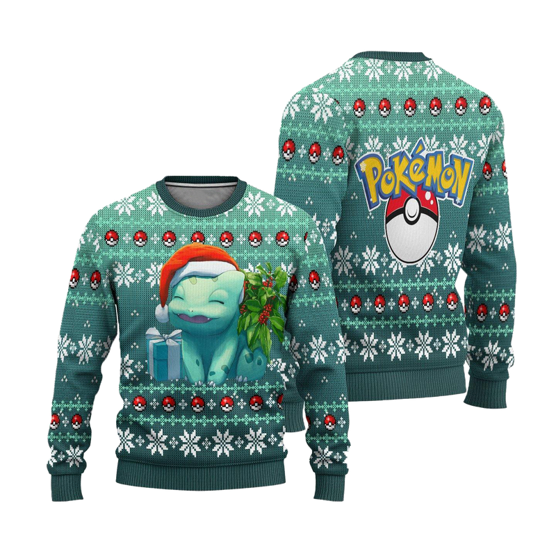 Pokemon Bulbasaur Anime Ugly Christmas Sweater Xmas Gift Nearkii