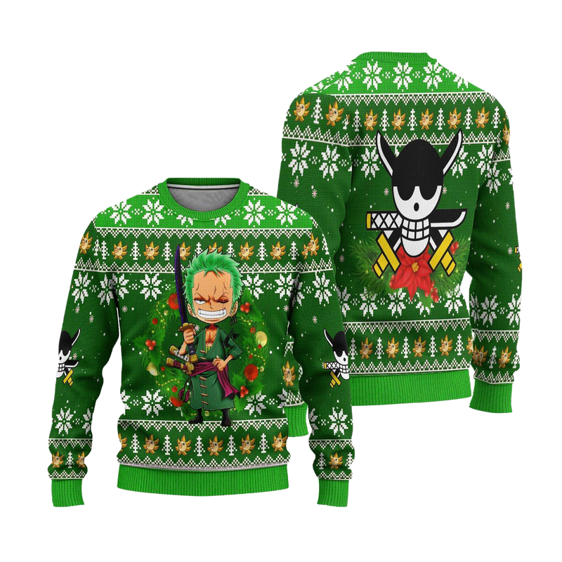 Roronoa Zoro One Piece Anime Ugly Christmas Sweater Xmas Gift Nearkii