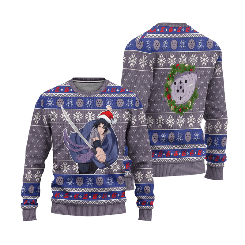 Sasuke Rinnegan Ugly Christmas Sweater Naruto Anime Xmas Gift Nearkii