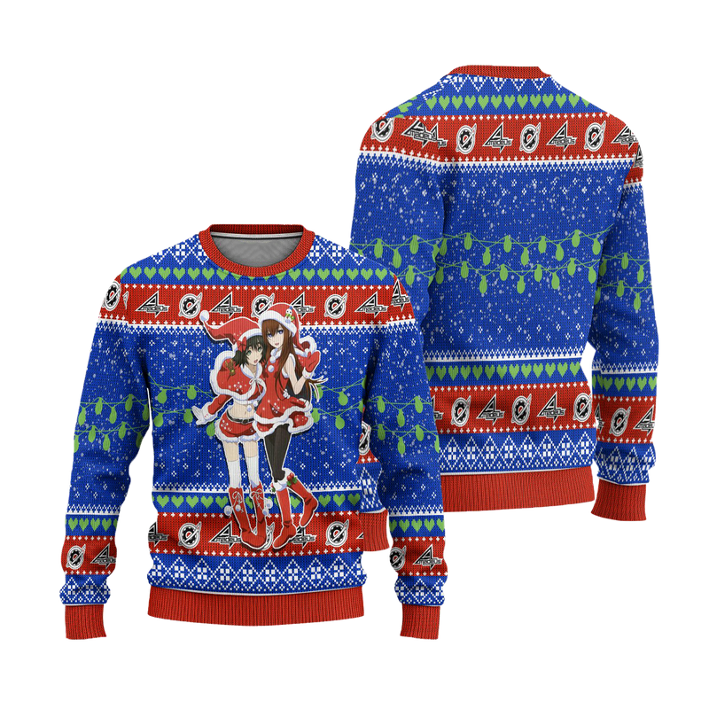 Steins Gate Anime Ugly Christmas Sweater Custom Xmas Gift Nearkii