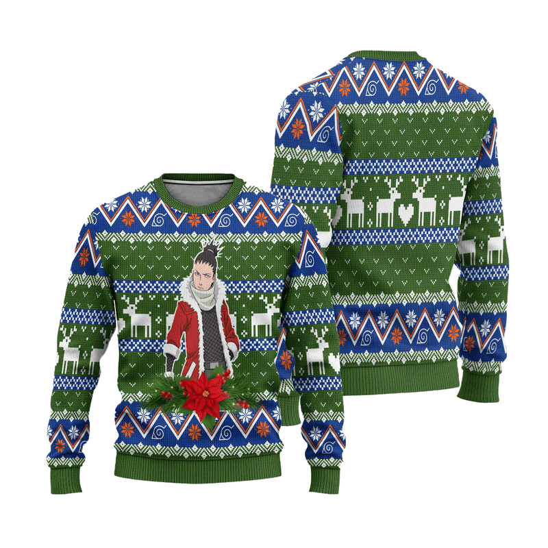 Shikamaru Nara Ugly Christmas Sweater Custom Naruto Anime Xmas Gift Nearkii