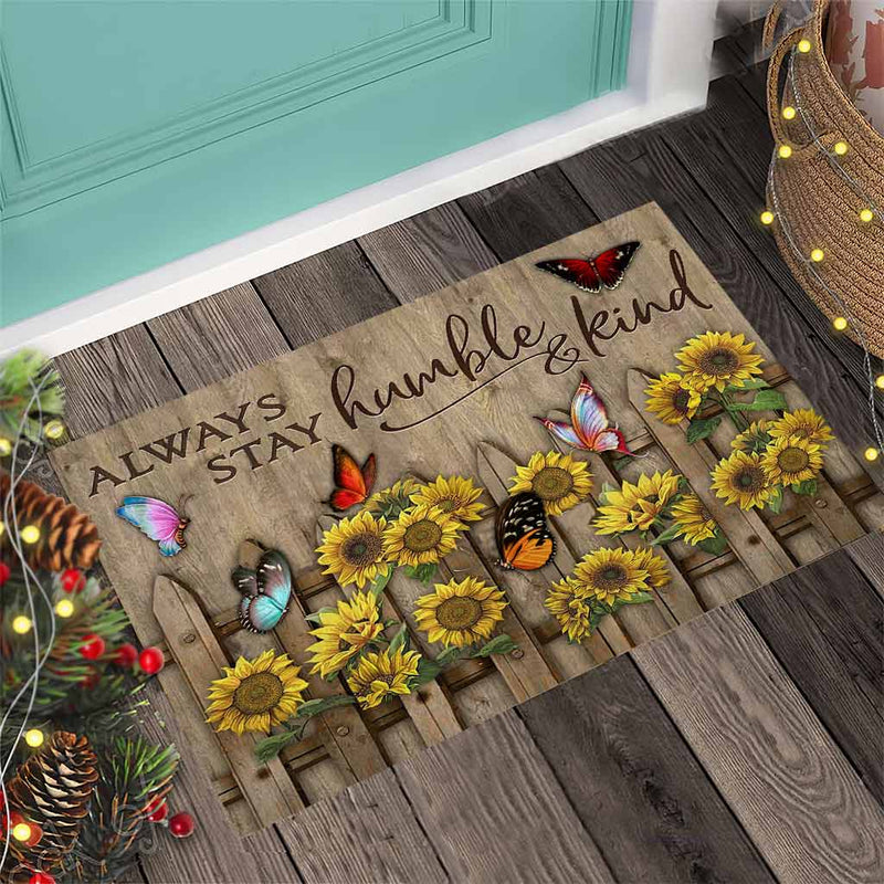 Always Stay Humble And Kind Sunflower Doormat Home Decor Nearkii