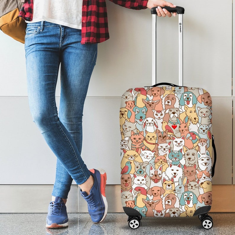 Crazy Pets Collection Spandex Luggage Cover Suitcase Protector Nearkii