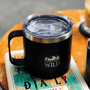 Black Into The Wild Insulated Travel Camping Mug Nearkii