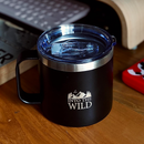 Black Into The Wild Insulated Travel Camping Mug Nearkii