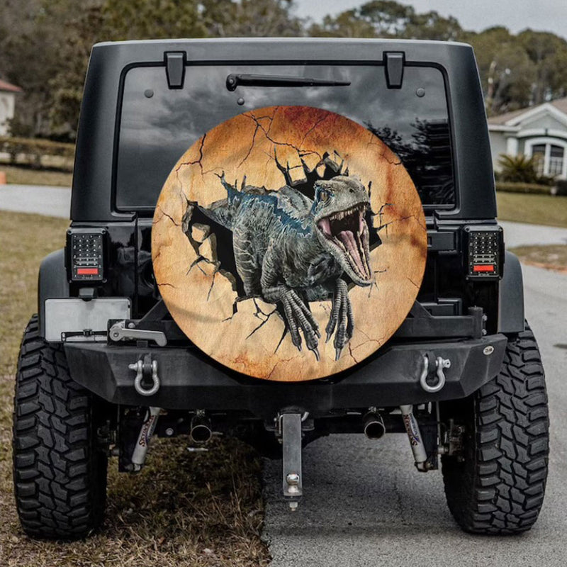 Dinosaur Appears, Raptor Car Spare Tire Cover Gift For Campers Nearkii