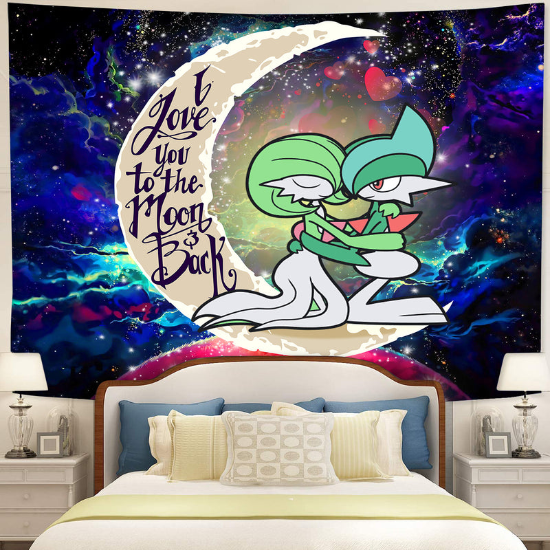 Pokemon Couple Gallade And Gardevoir Love You To The Moon Galaxy Tapestry Room Decor Nearkii