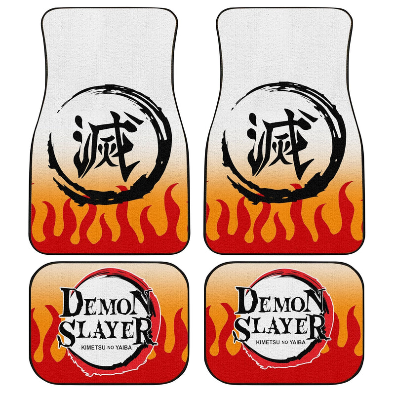 Demon Slayers Car Floor Mats Kyojuro Rengoku Pattern Kimetsu no Yaiba Car Accessories Nearkii