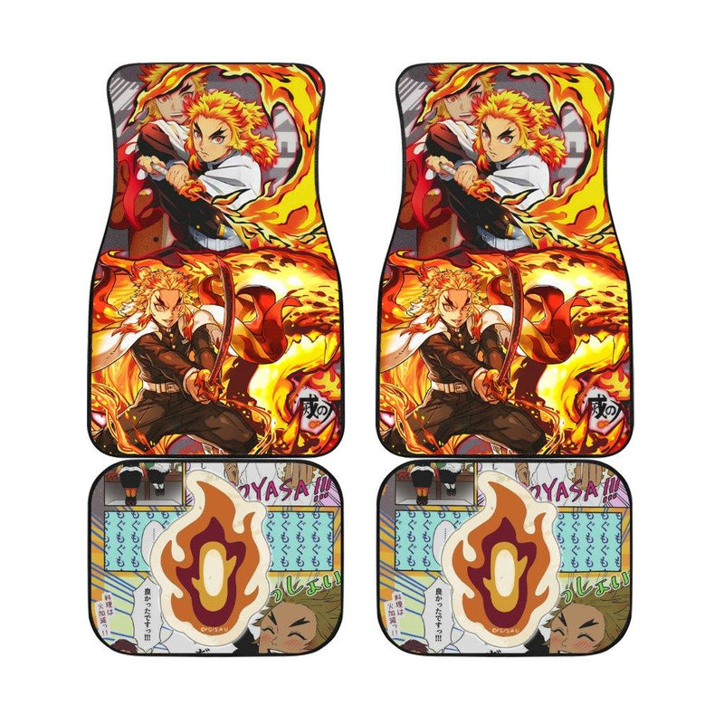 Demon Slayers Car Floor Mats Rengoku Anime Car Accessories Nearkii