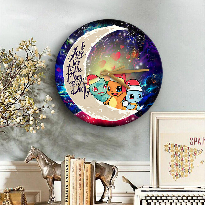 Pokemon Friends Gen 1 Love You To The Moon Galaxy Wood Wall Clock Nearkii