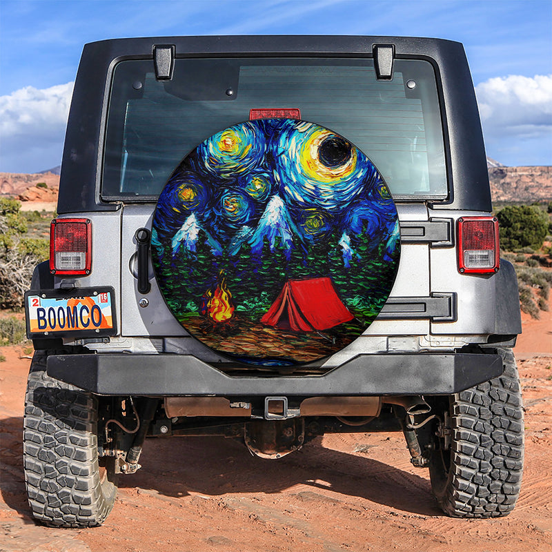 Starry Night Camping Car Spare Tire Covers Gift For Campers Nearkii