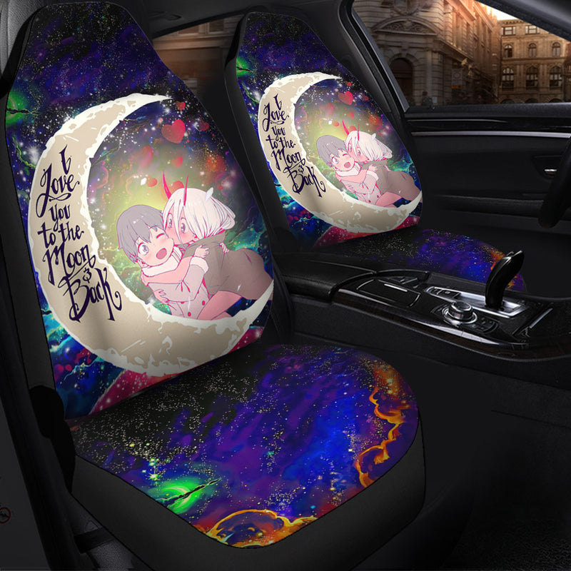 Darling In The Franxx Hiro And Zero Two Love You To The Moon Galaxy Car Seat Covers
