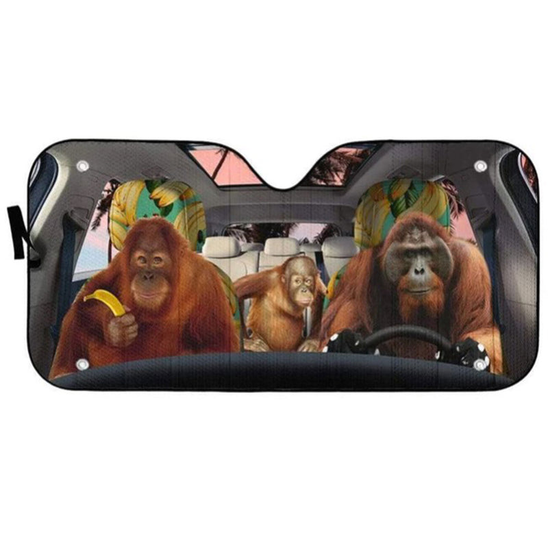 Orangutan Family Custom Car Auto Sun Shades Windshield Accessories Decor Gift Nearkii