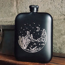 Night Sky Black Hip Flask