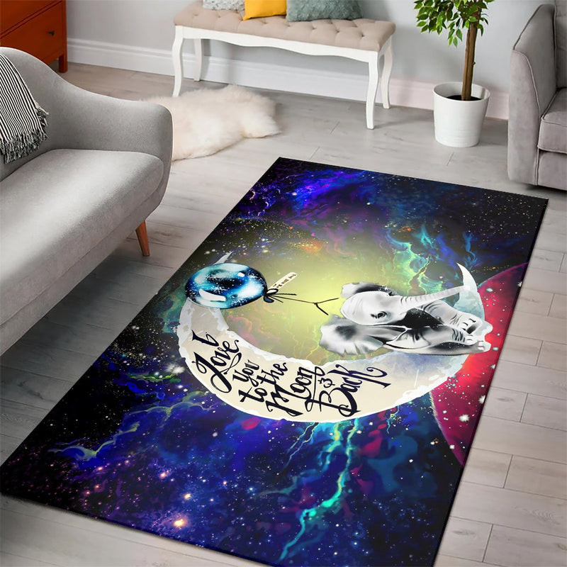 Elephant Love You To The Moon Galaxy Carpet Rug Home Room Decor Nearkii