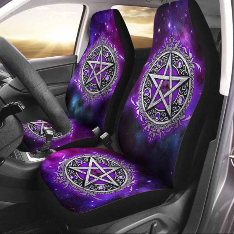 Witch Vibe Purple Pentagram Car Seat Cover Nearkii
