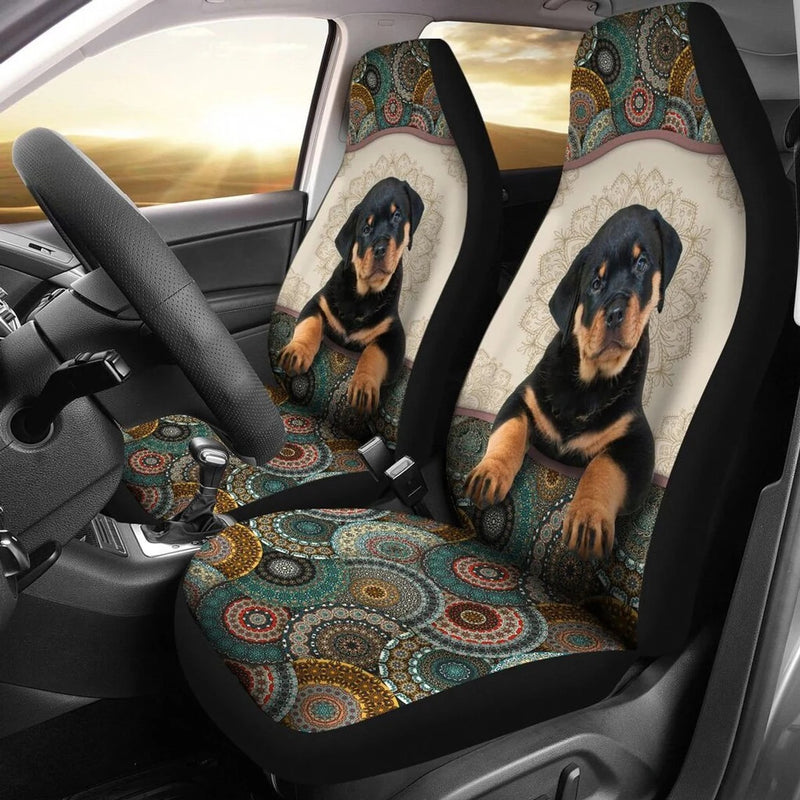 Rottweiler Mandala Custom Car Seat Covers Nearkii