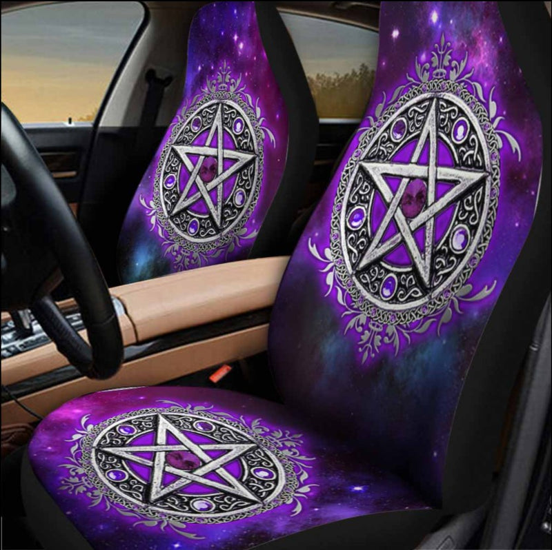 Witch Vibe Purple Pentagram Car Seat Cover Nearkii