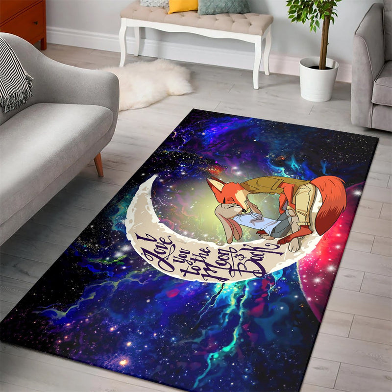 Fox Couple Zootopia Love You To The Moon Galaxy Carpet Rug Home Room Decor Nearkii