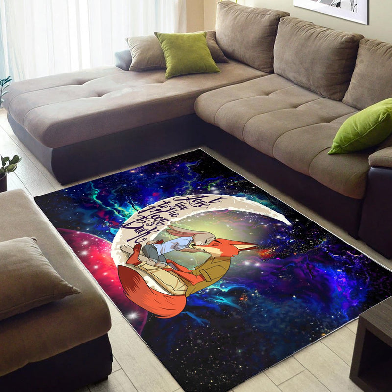 Fox Couple Zootopia Love You To The Moon Galaxy Carpet Rug Home Room Decor Nearkii