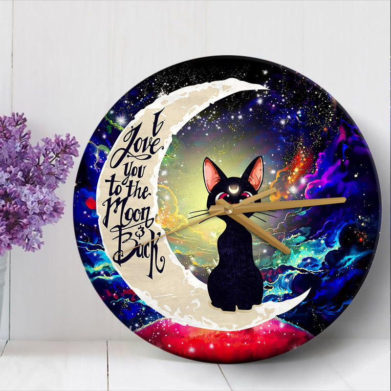 Sailor Moon Cat Love You To The Moon Galaxy Wood Wall Clock Nearkii