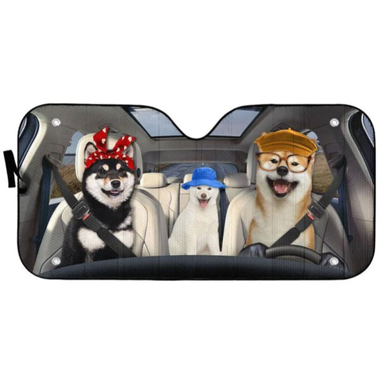 Shiba Inu Dogs Custom Car Auto Sun Shades Windshield Accessories Decor Gift Nearkii