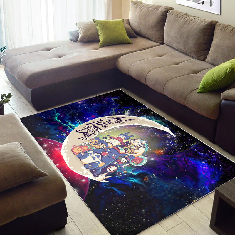 Ghibli Character Love You To The Moon Galaxy Carpet Rug Home Room Decor Nearkii