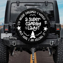 Super Camping Lady Car Spare Tire Cover Gift For Campers Nearkii