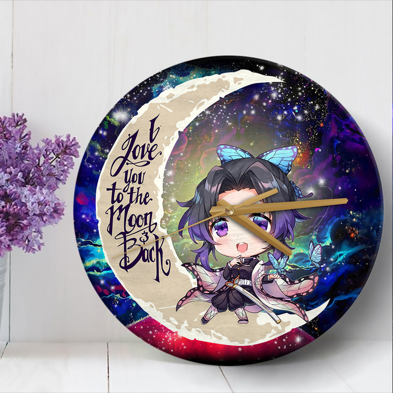 Shinobu Demon Slayer Love You To The Moon Galaxy Wood Wall Clock Nearkii