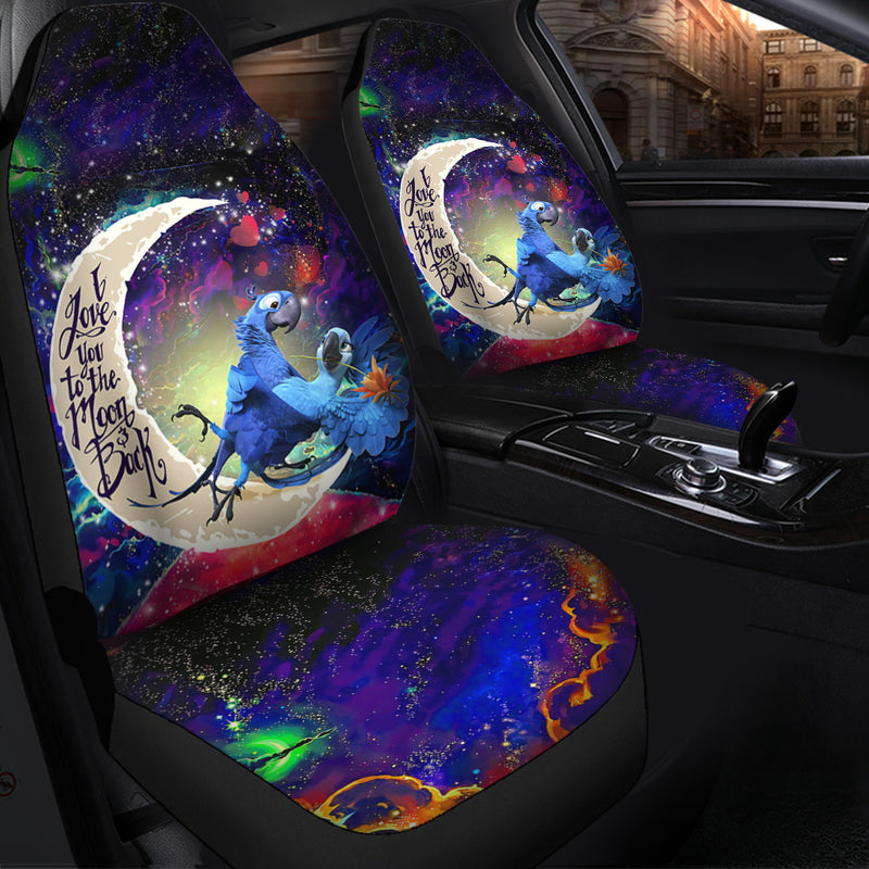Rio Blu and Jewel Love You To The Moon Galaxy Premium Custom Car Seat Covers Decor Protectors Nearkii