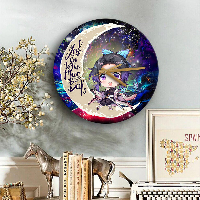 Shinobu Demon Slayer Love You To The Moon Galaxy Wood Wall Clock Nearkii