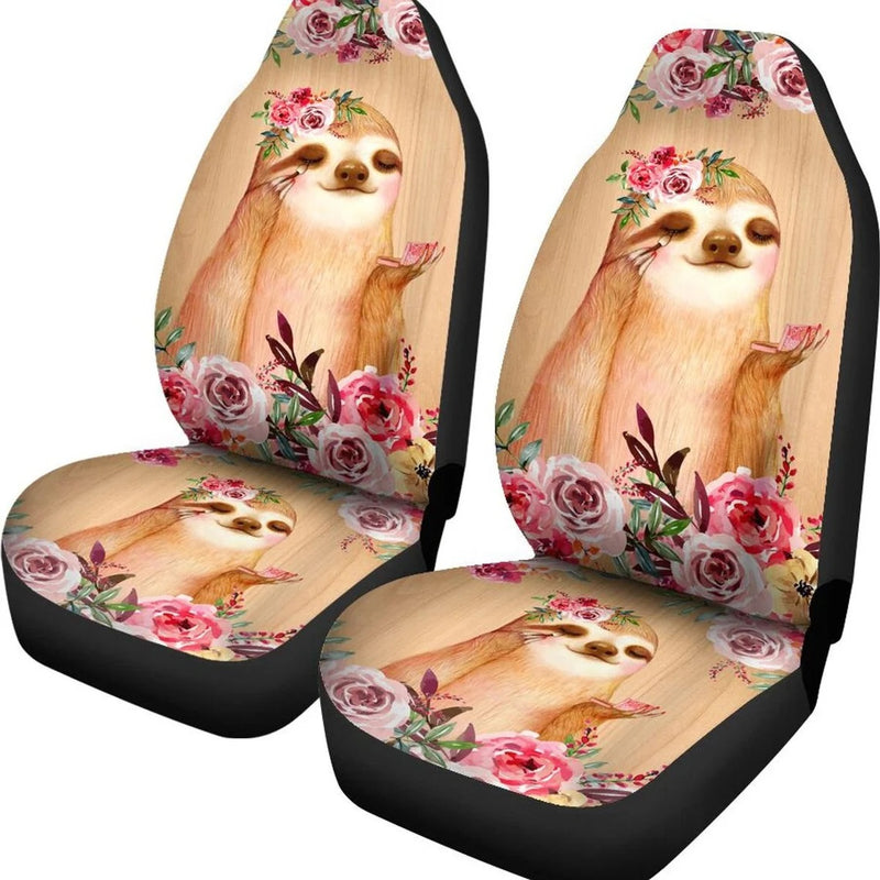 Sloth Flowers Custom Car Seat Covers Nearkii
